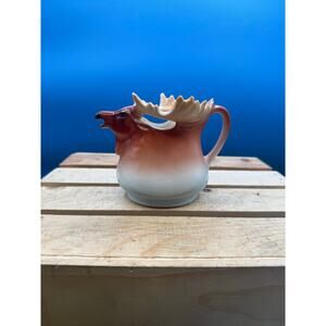 Vintage Czechoslovakian Moose Ceramic Creamer Pitcher - 4” Tall
